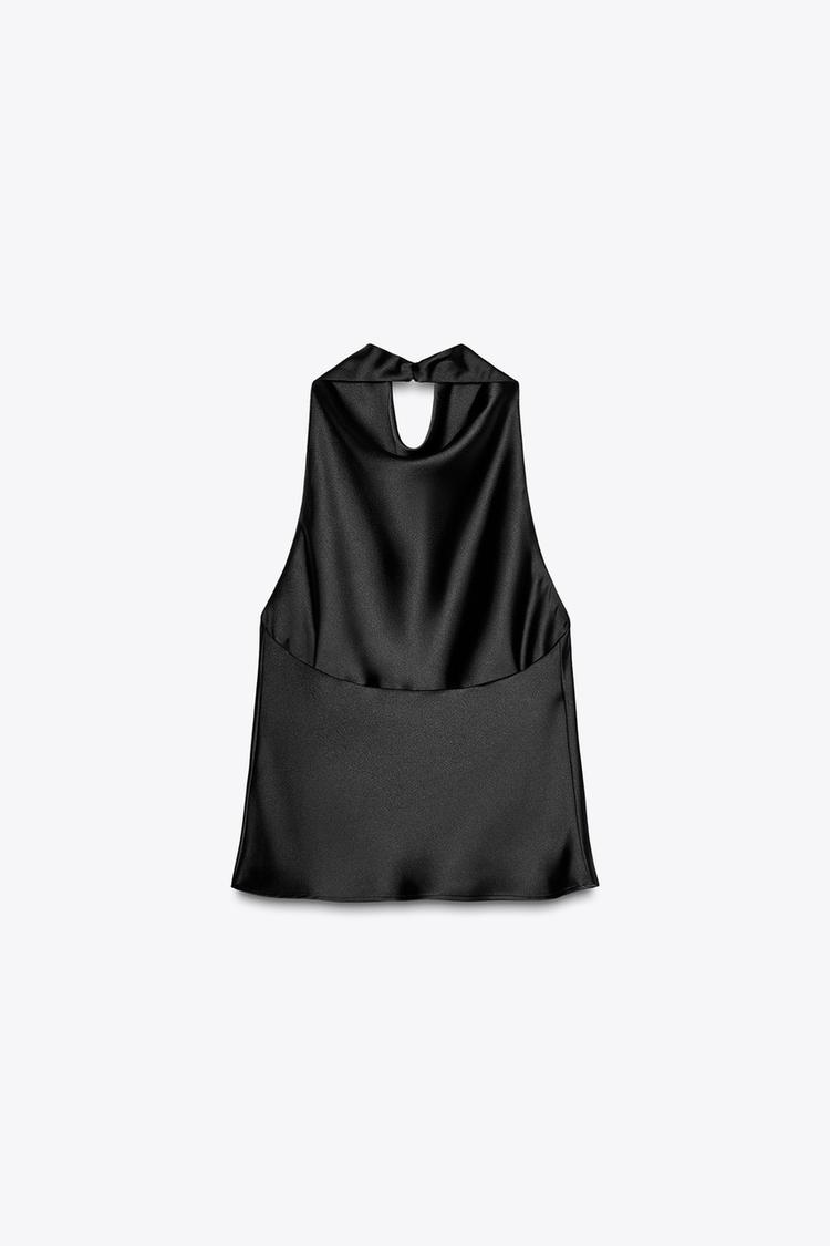 Silk Shadow Halter Crop Top