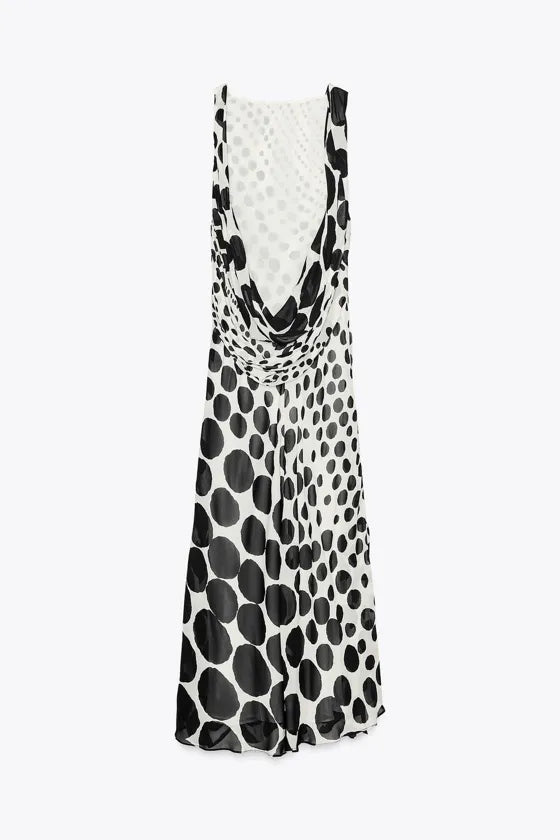 Dot Reverie Boatneck Gown
