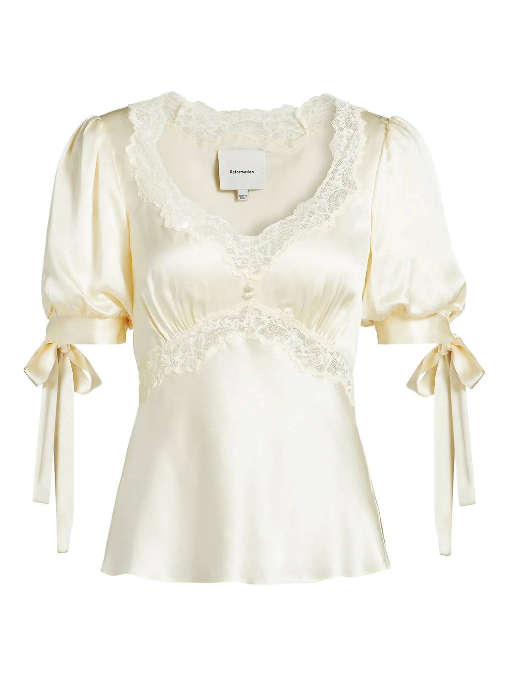 Champagne Lace Satin Top