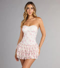 Blush Bloom Corset Mini Dress