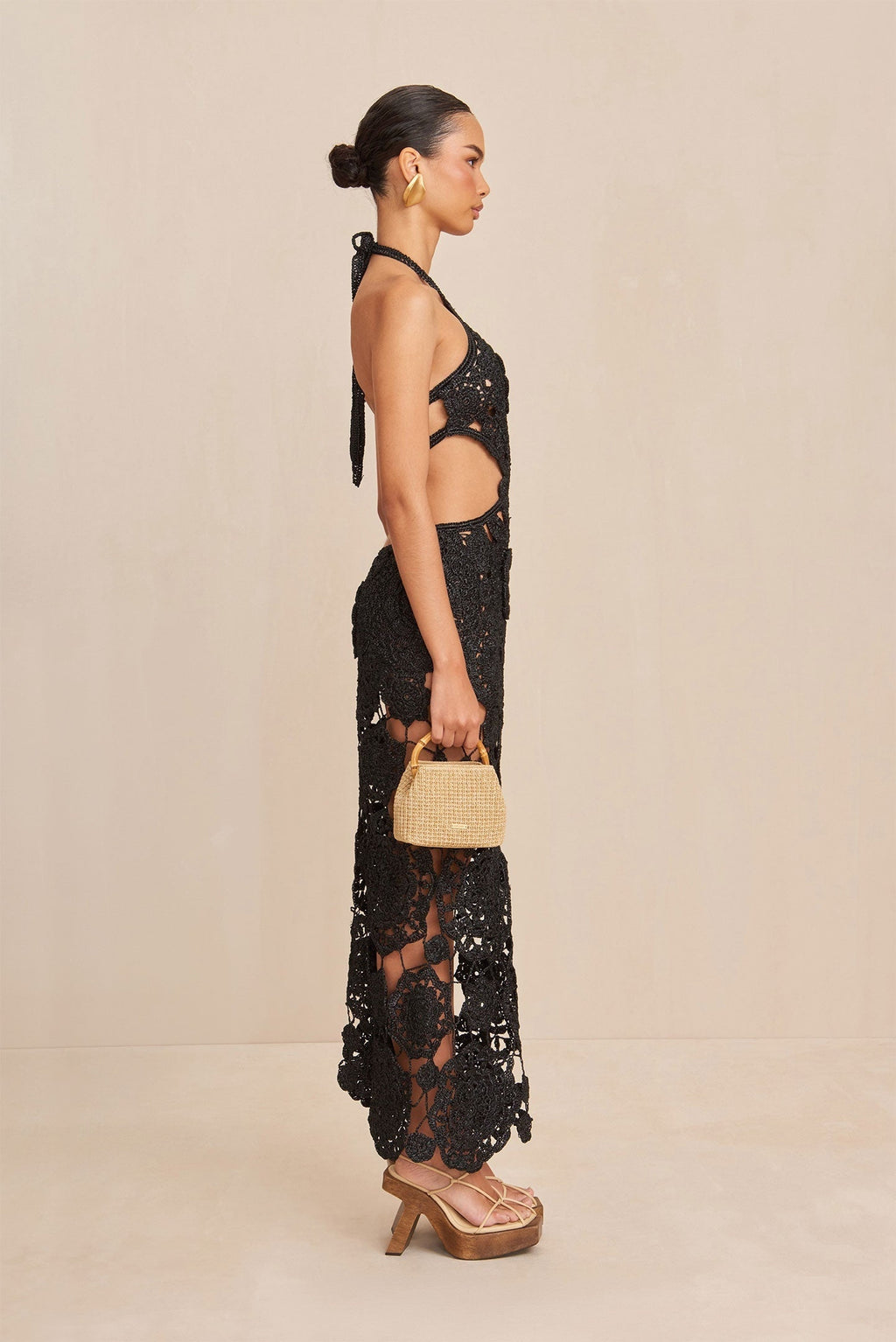 Midnight Bloom Cut-Out Gown