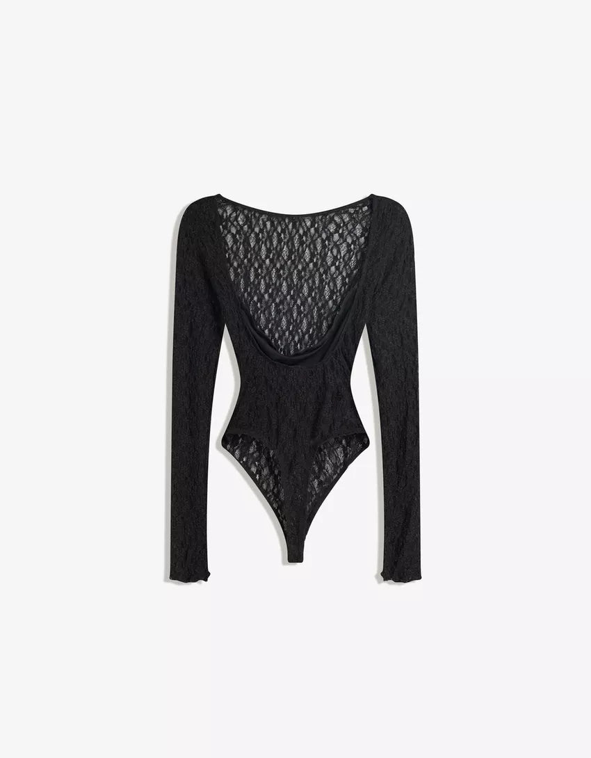 Shadow Mesh Backless Bodysuit