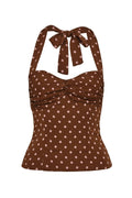 Cocoa Polka Dot Corset Top