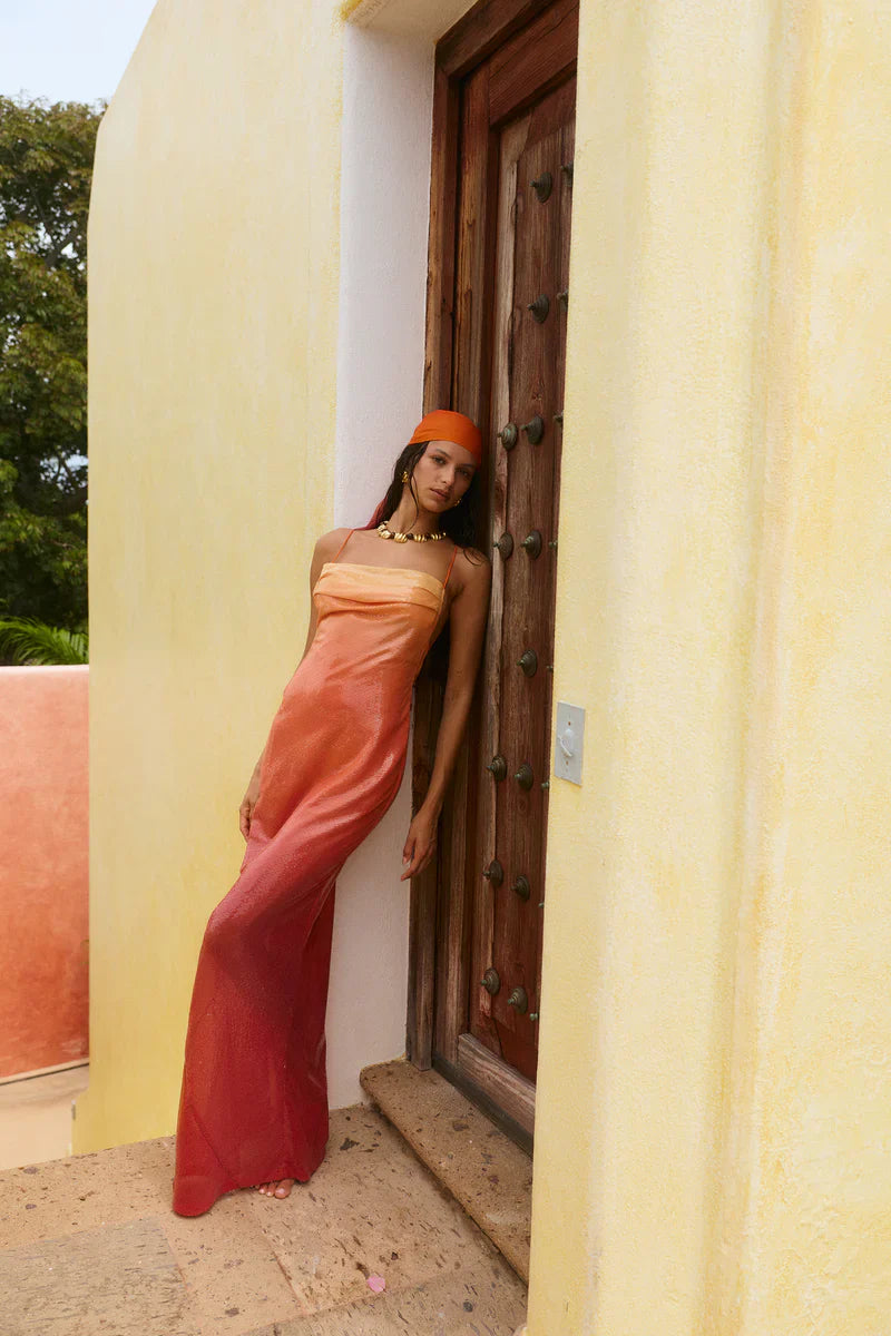 Sunset Ember Sequin Gown
