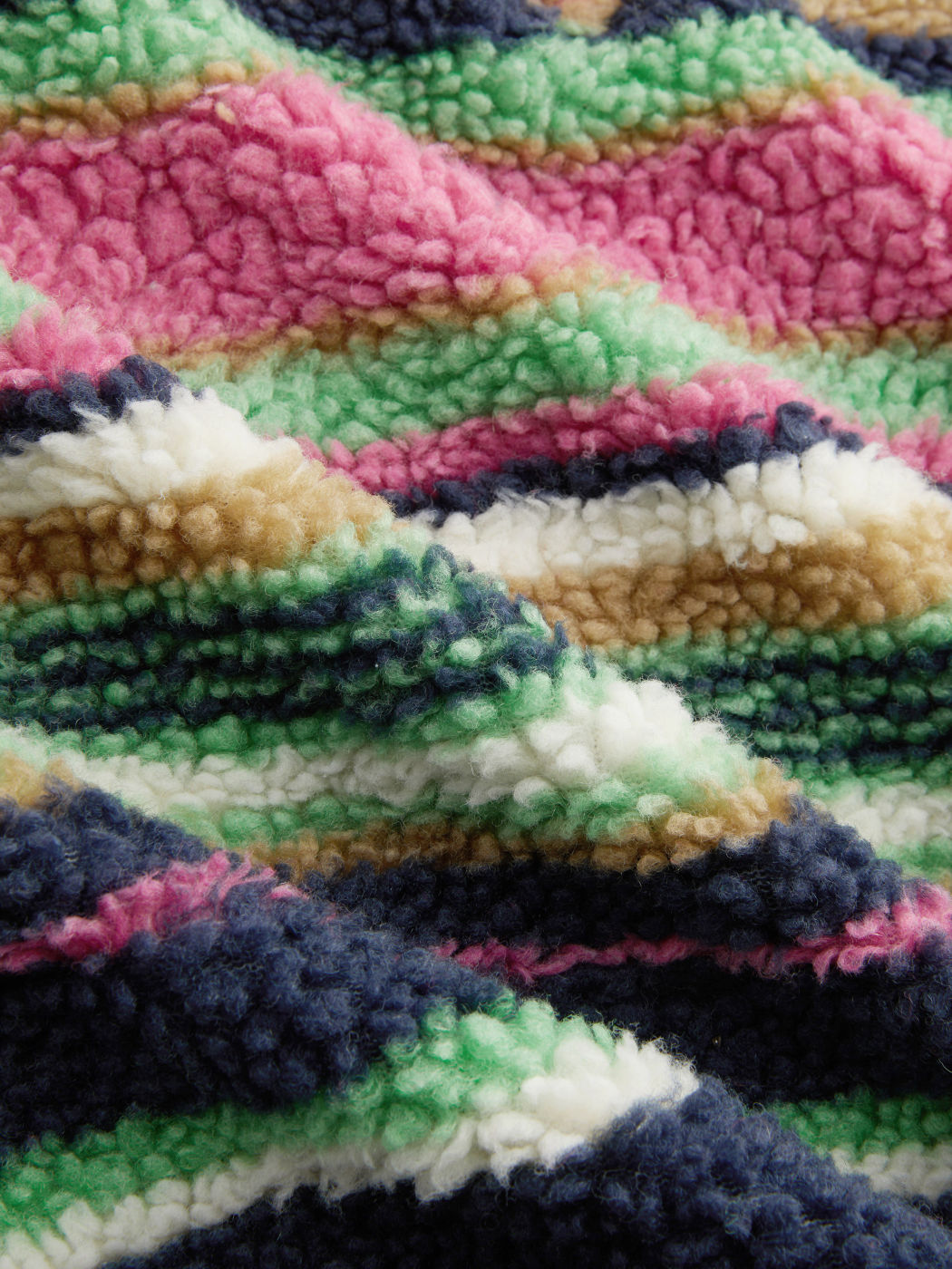 Rainbow Stripe Fleece Pullover – Retro Boho Warmth