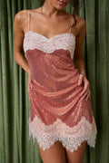 Rose Glimmer Mini Dress