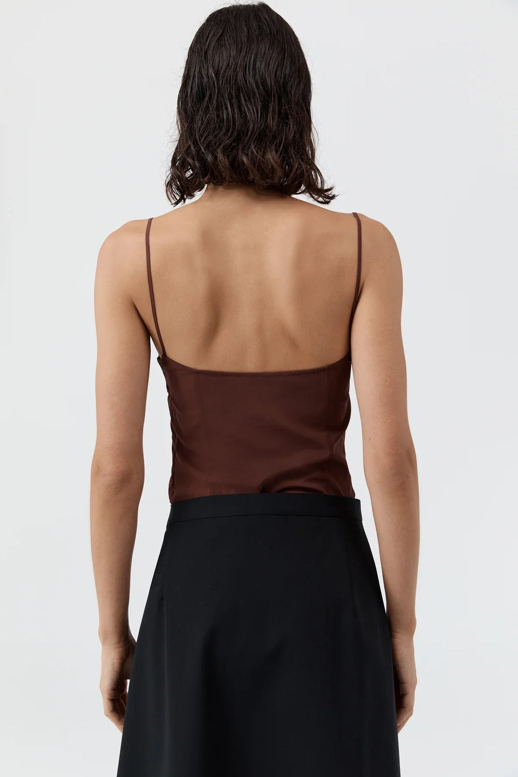Brown Sheer Cami Crop Top