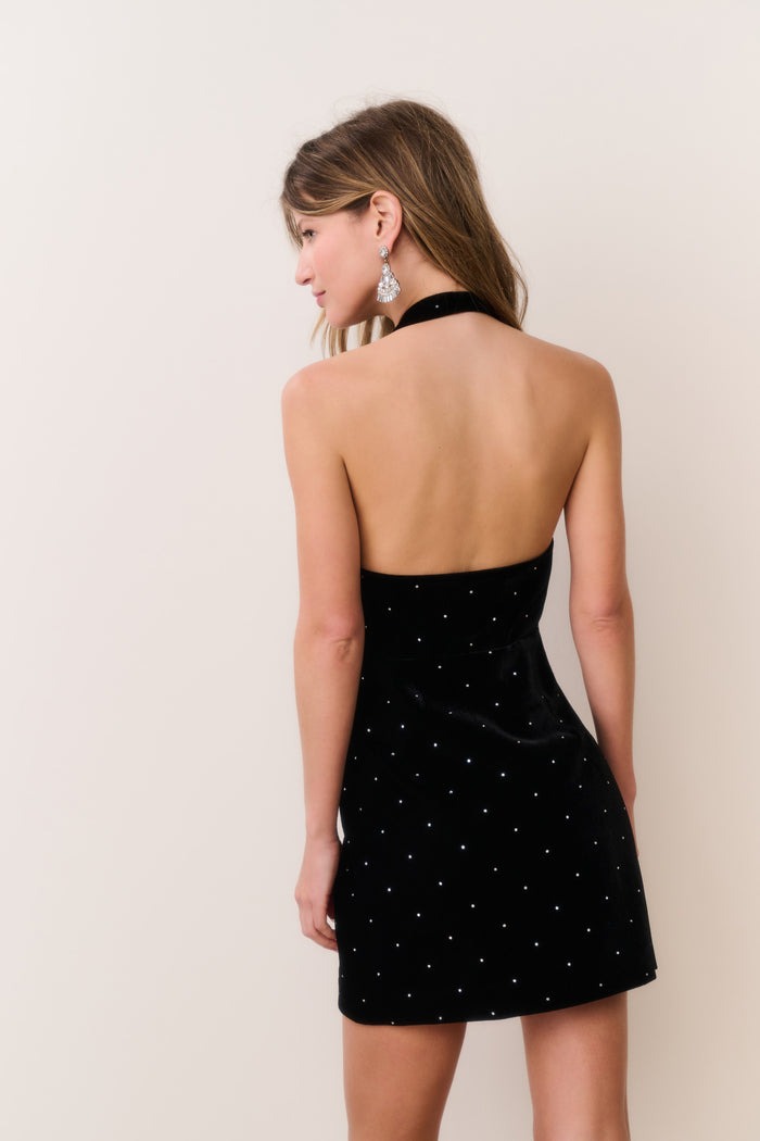 Kathy Velvet Halter Mini Dress