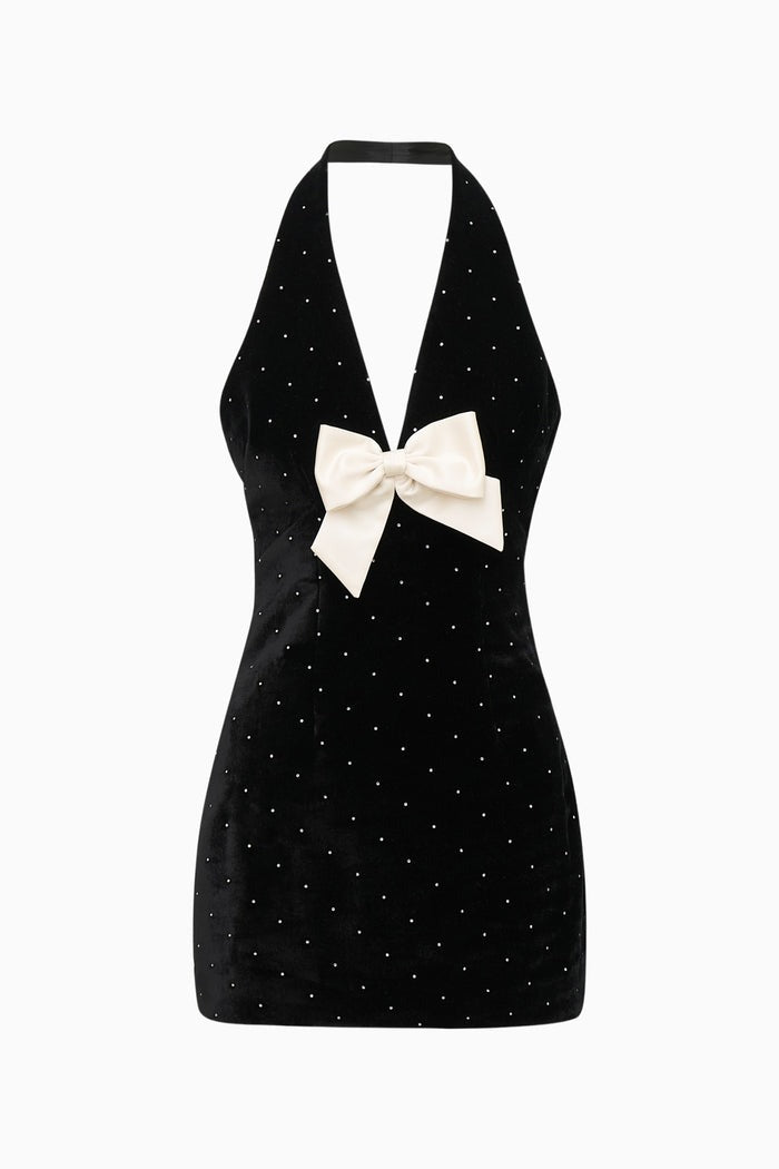 Kathy Velvet Halter Mini Dress
