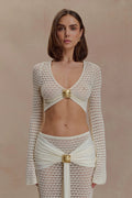 Ivory Mesh Whisper Cropped Top
