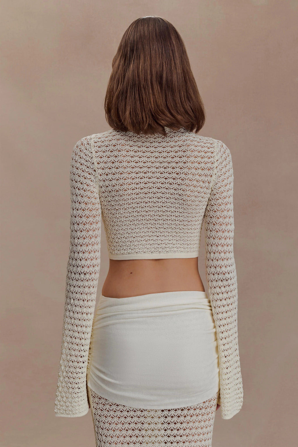 Ivory Mesh Whisper Cropped Top