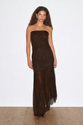 Amber Veil Strapless Gown
