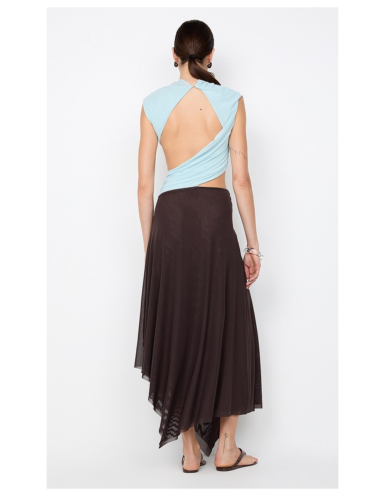 DH Early Spring Collection | "Aura" Two-Tone Draped Cutout Maxi Dress