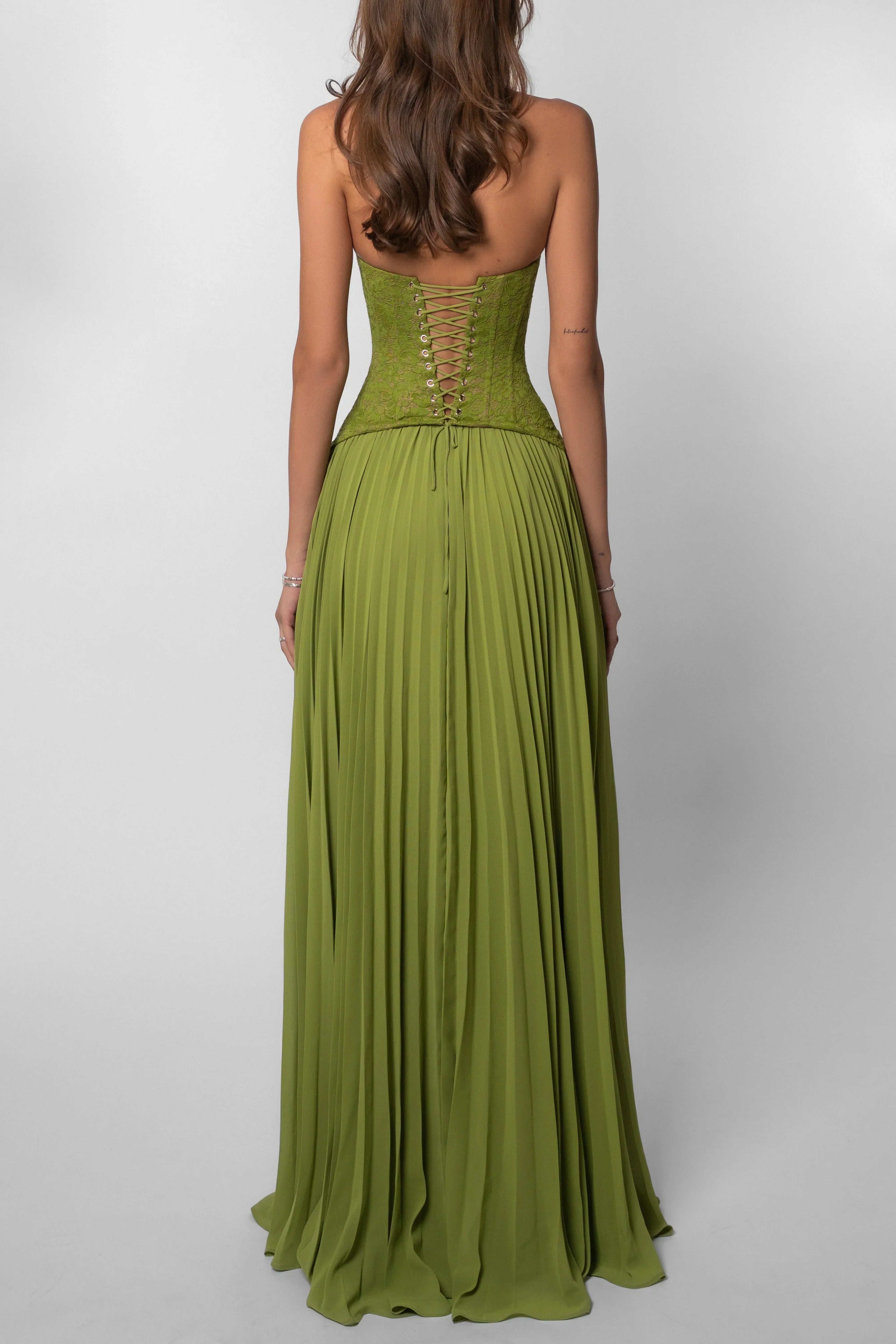 Bridget Green Emerald Corset Maxi Gown