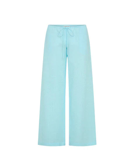Sky Blue Wide-Leg Lounge Pants