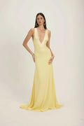 Golden Whisper Draped Gown