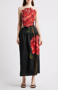 Rosalia Linen Blend Strapless Midi Dress