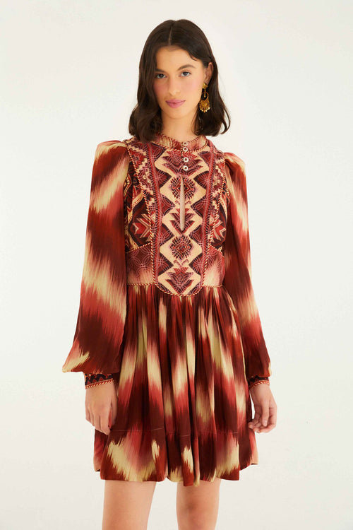 Amanda Striped Tapestry Mini Dress