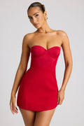 Scarlet Lace-Up Mini Dress