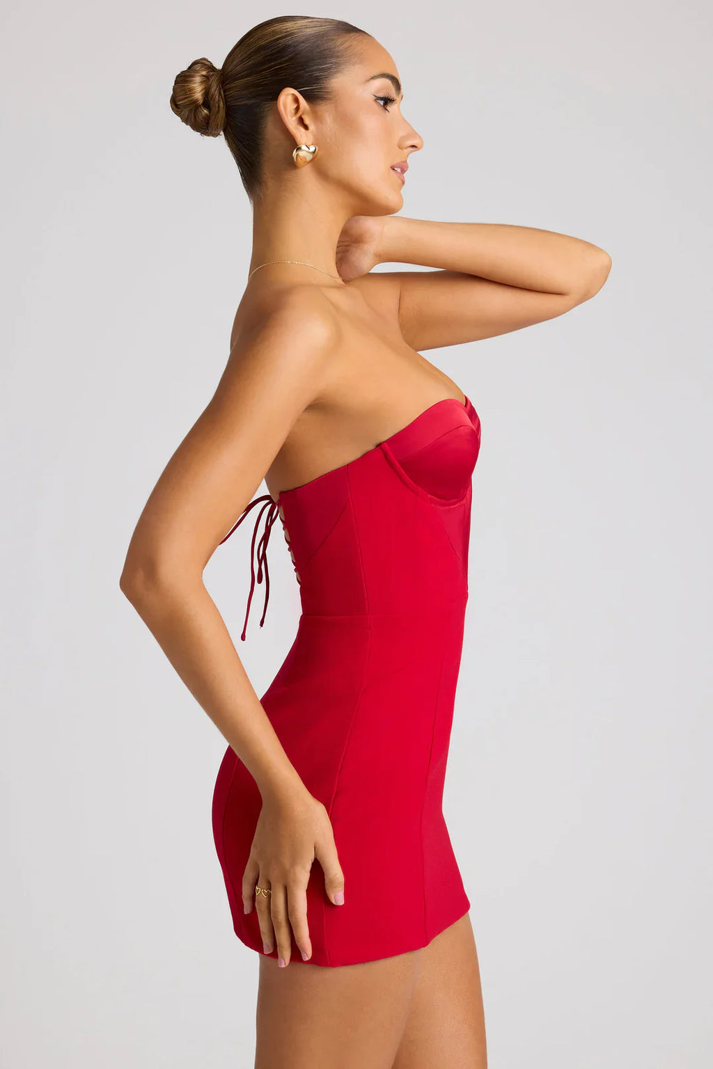Scarlet Lace-Up Mini Dress