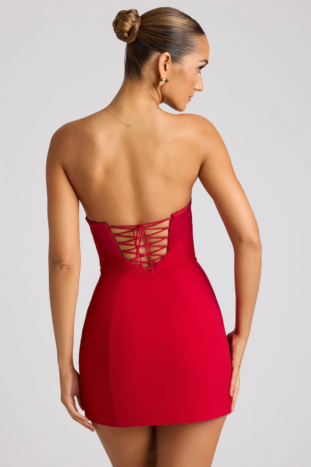 Scarlet Lace-Up Mini Dress