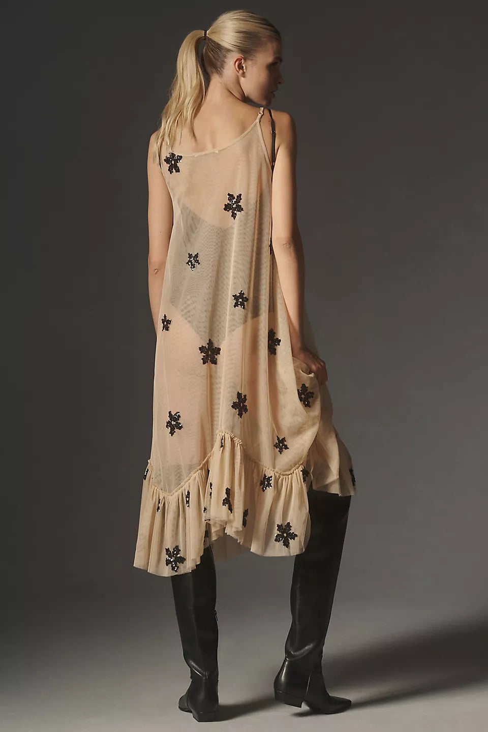 Sheer Embellished Tunic