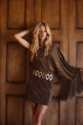 Amber One-Shoulder Velvet Tassel Mini Dress
