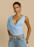 Sky Drift Asym Wrap Top
