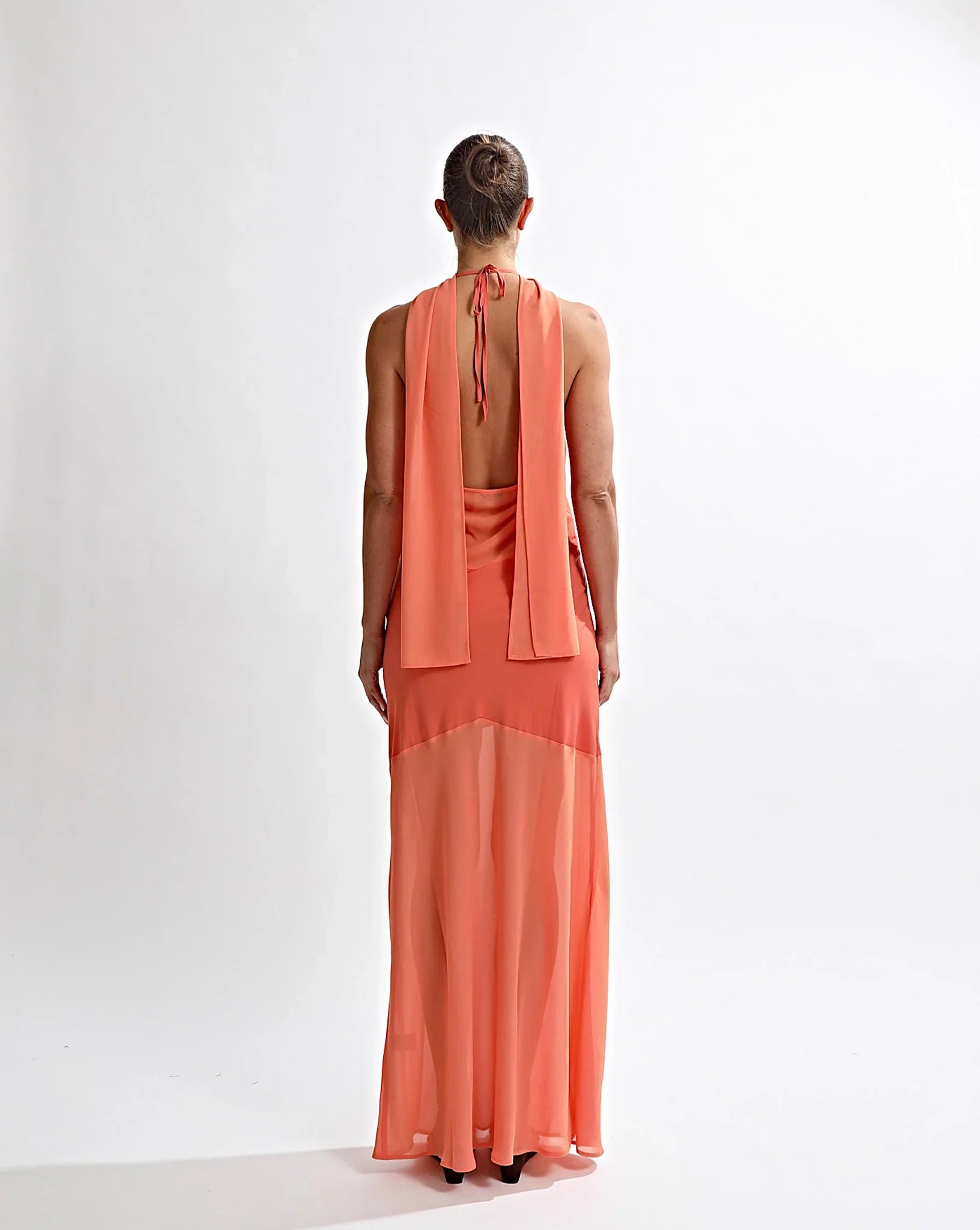 Amber Veil Scarf Gown