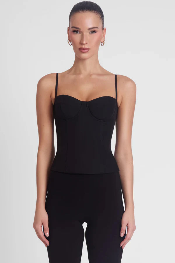 Noir Sculpt Corset Top