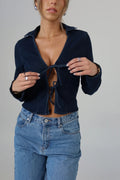 Denim Love Letter Tie Top