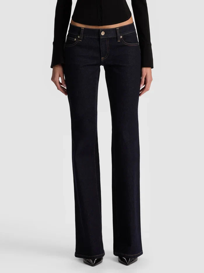Dark Blue Low-Rise Bootcut Jeans