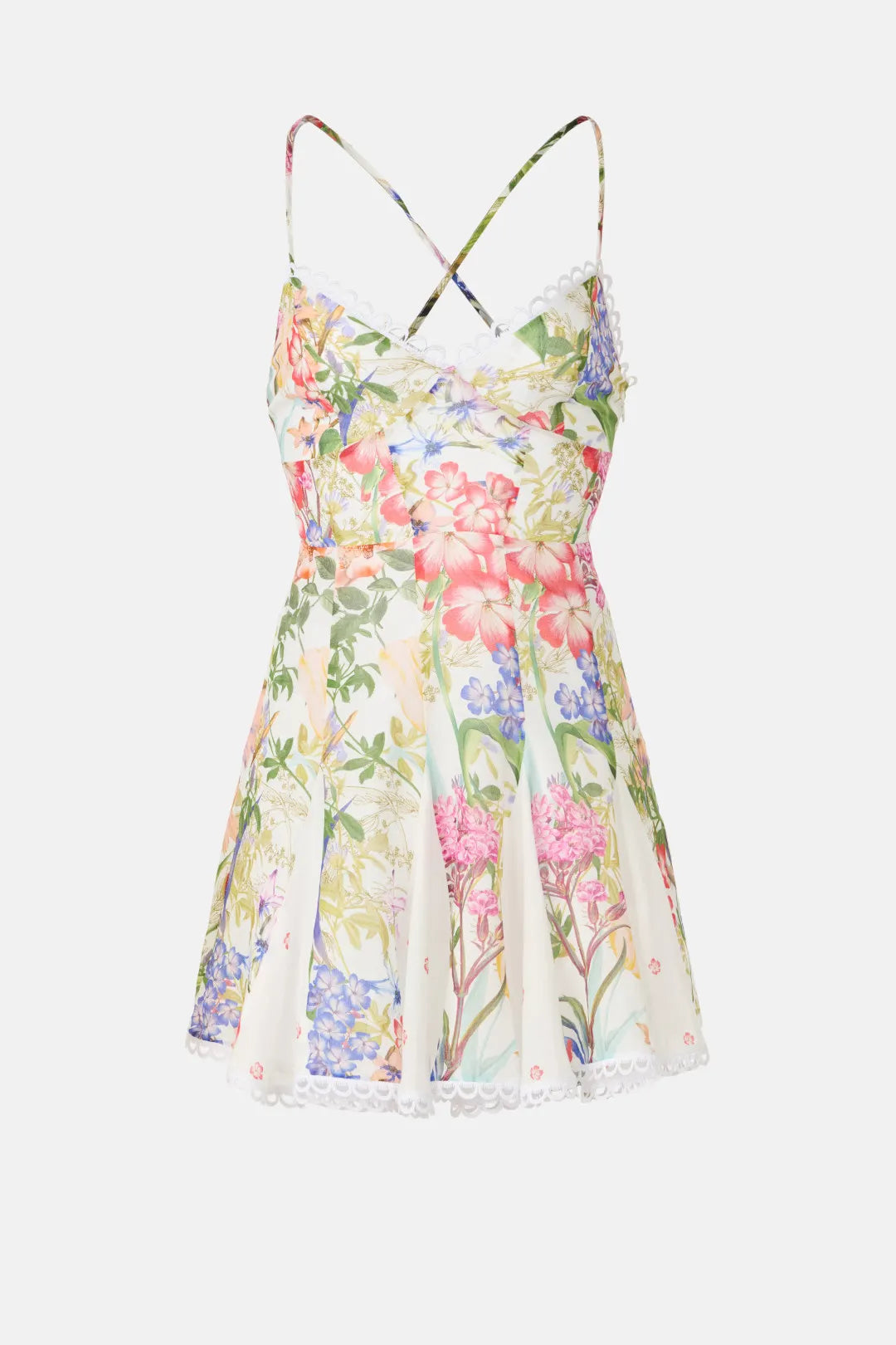 Floral Tie-Back Ruched Mini