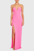 Rosefire V-Slit Maxi Dress