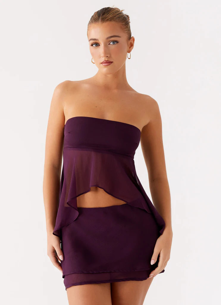 Amethyst Breeze Tie-Back Chiffon Top