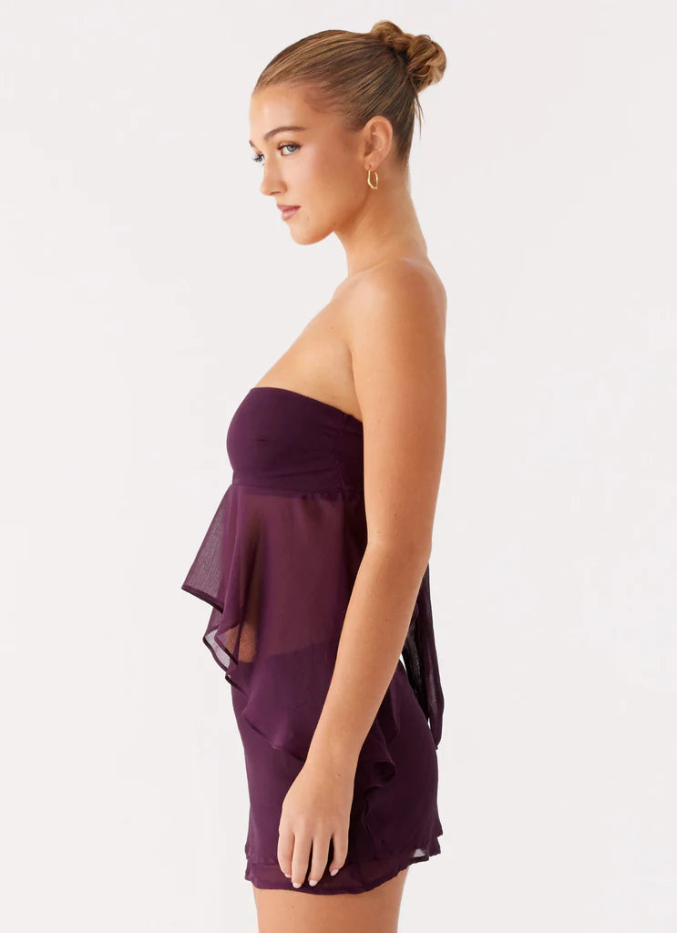 Amethyst Breeze Tie-Back Chiffon Top
