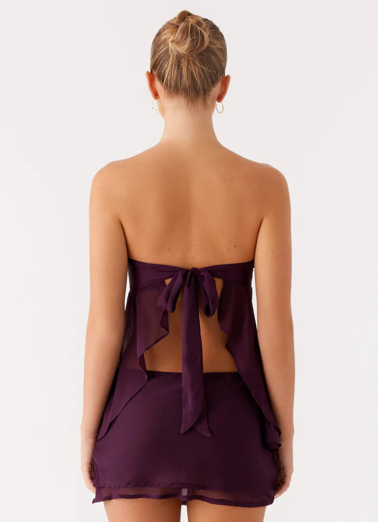 Amethyst Breeze Layered Chiffon Mini Skirt
