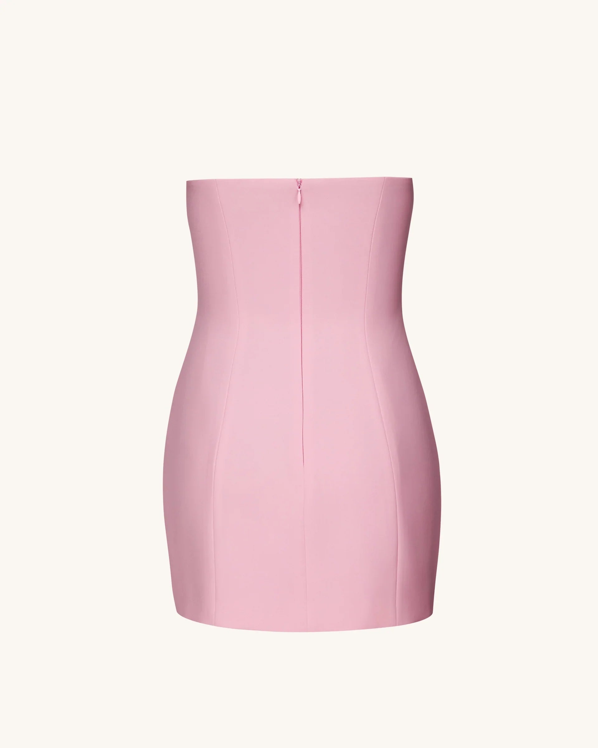 Pink 3D Floral Strapless Mini Dress