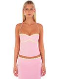 Pink Bloom Halter Sequin Top