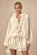 DH PRE-SPRING: REVEALED | "Aurelia" Noir Ruffled Tiered Mini Dress