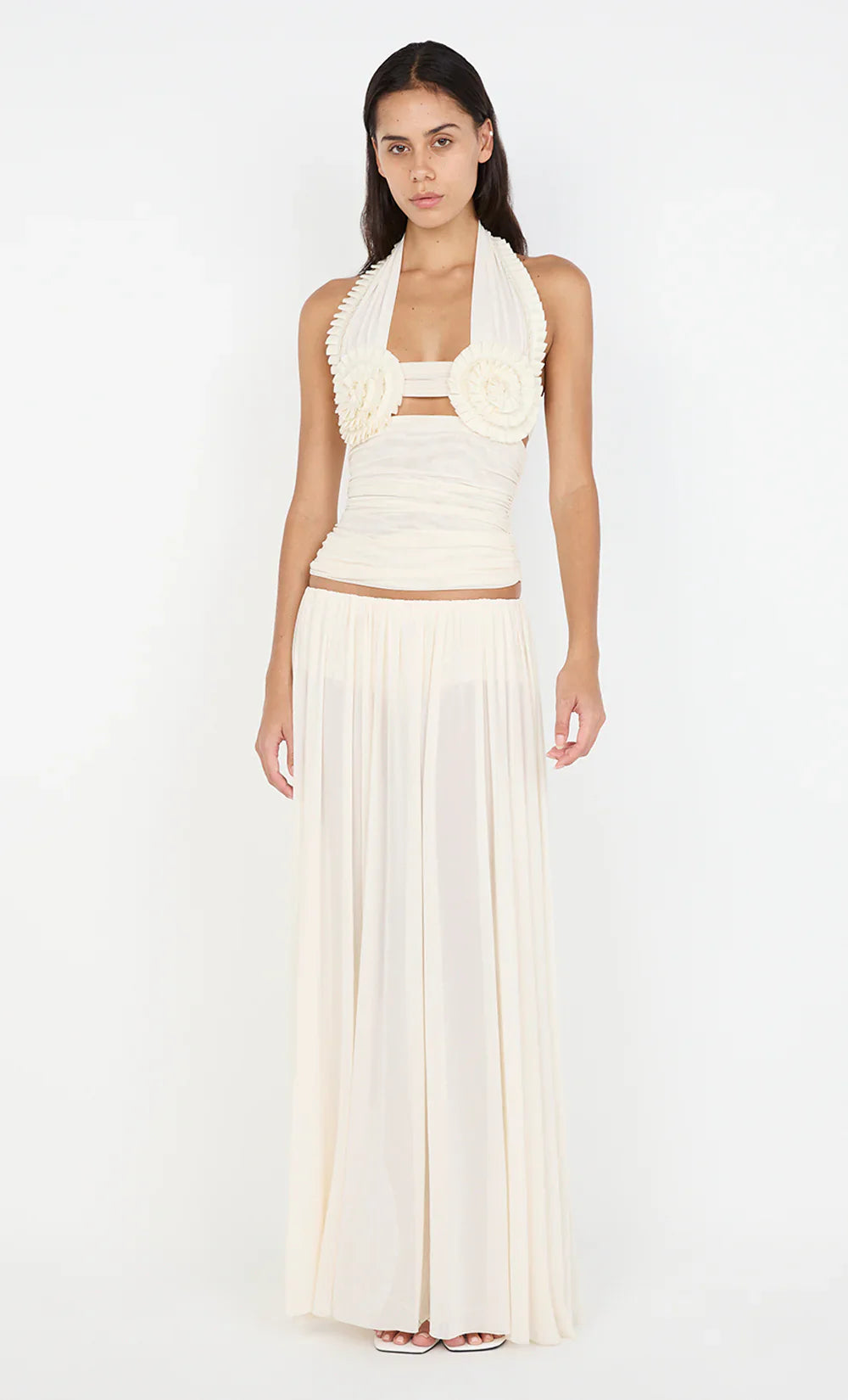 Ivory Bloom Halter Top