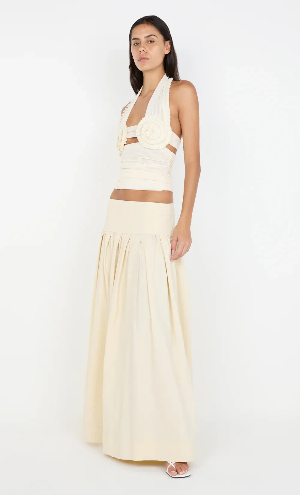 Ivory Bloom Halter Top