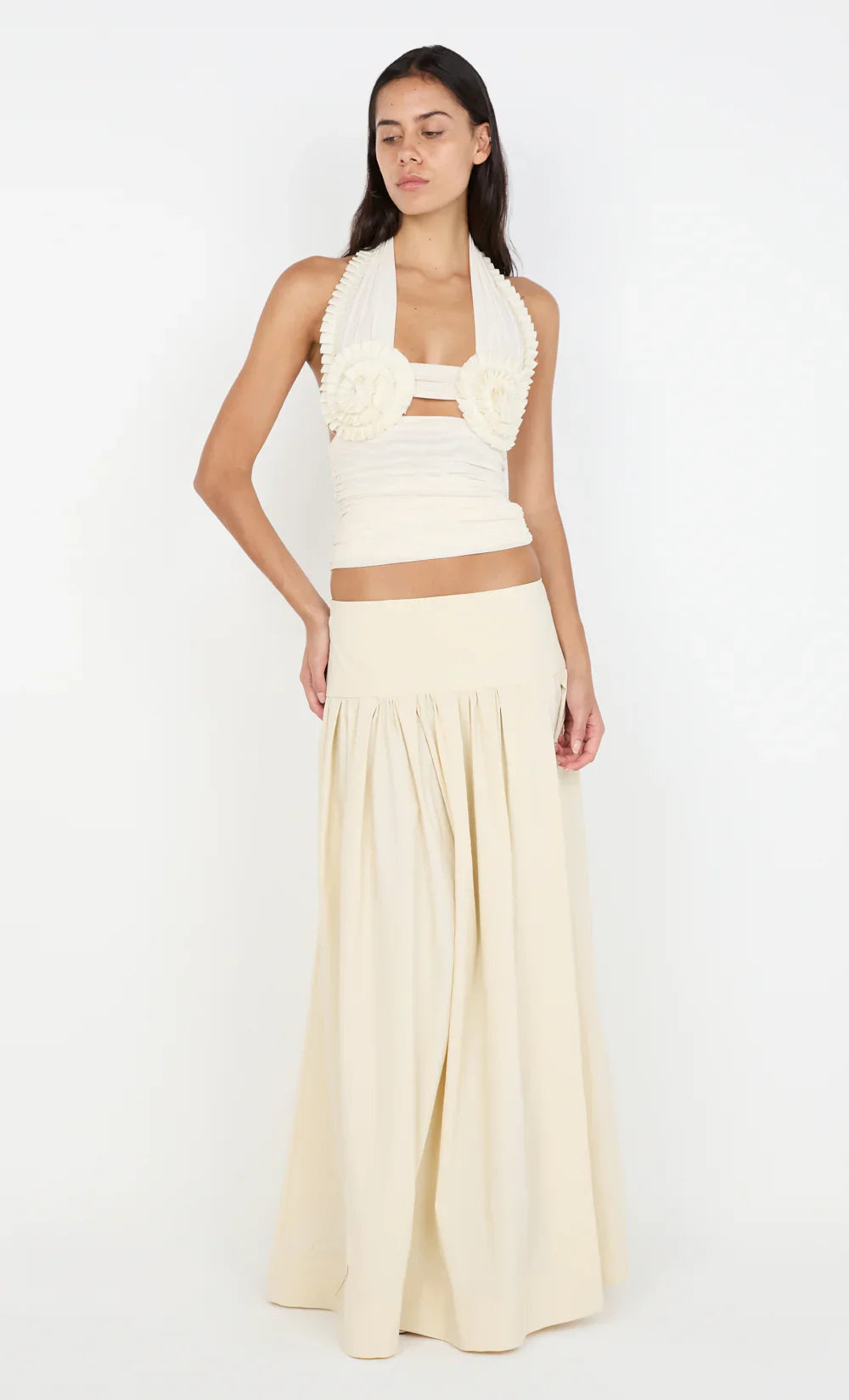 Ivory Bloom Halter Top