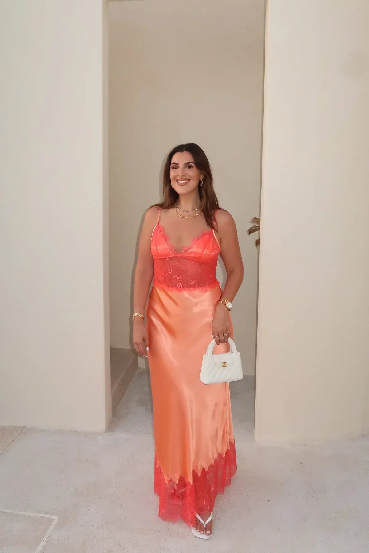 Sunset Élan Lace Satin Gown