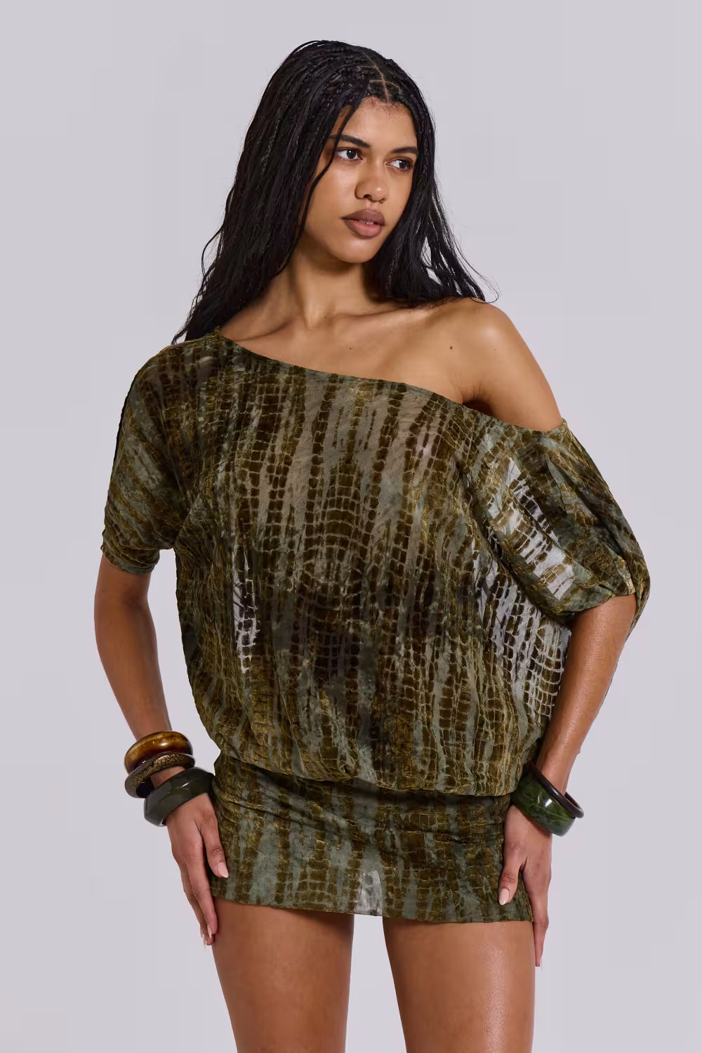 Flocked Allure Mini Dress