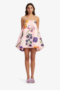 Rosy Bloom Puff Mini Dress
