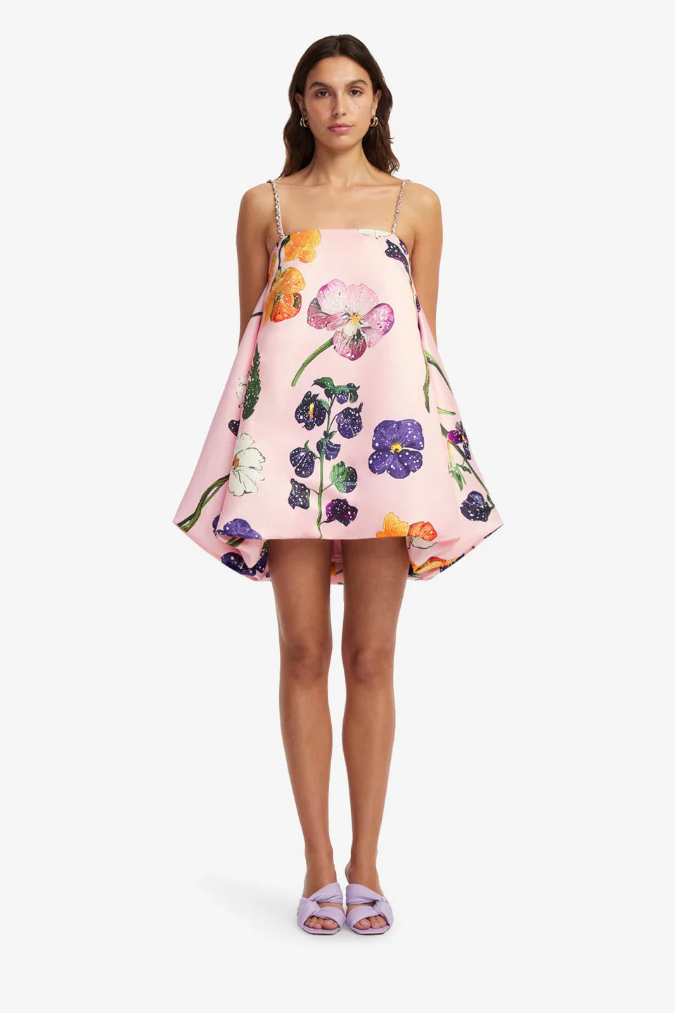 Rosy Bloom Puff Mini Dress
