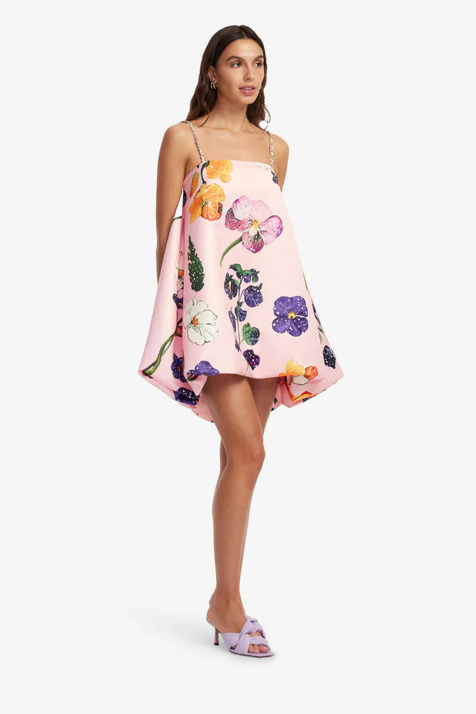 Rosy Bloom Puff Mini Dress
