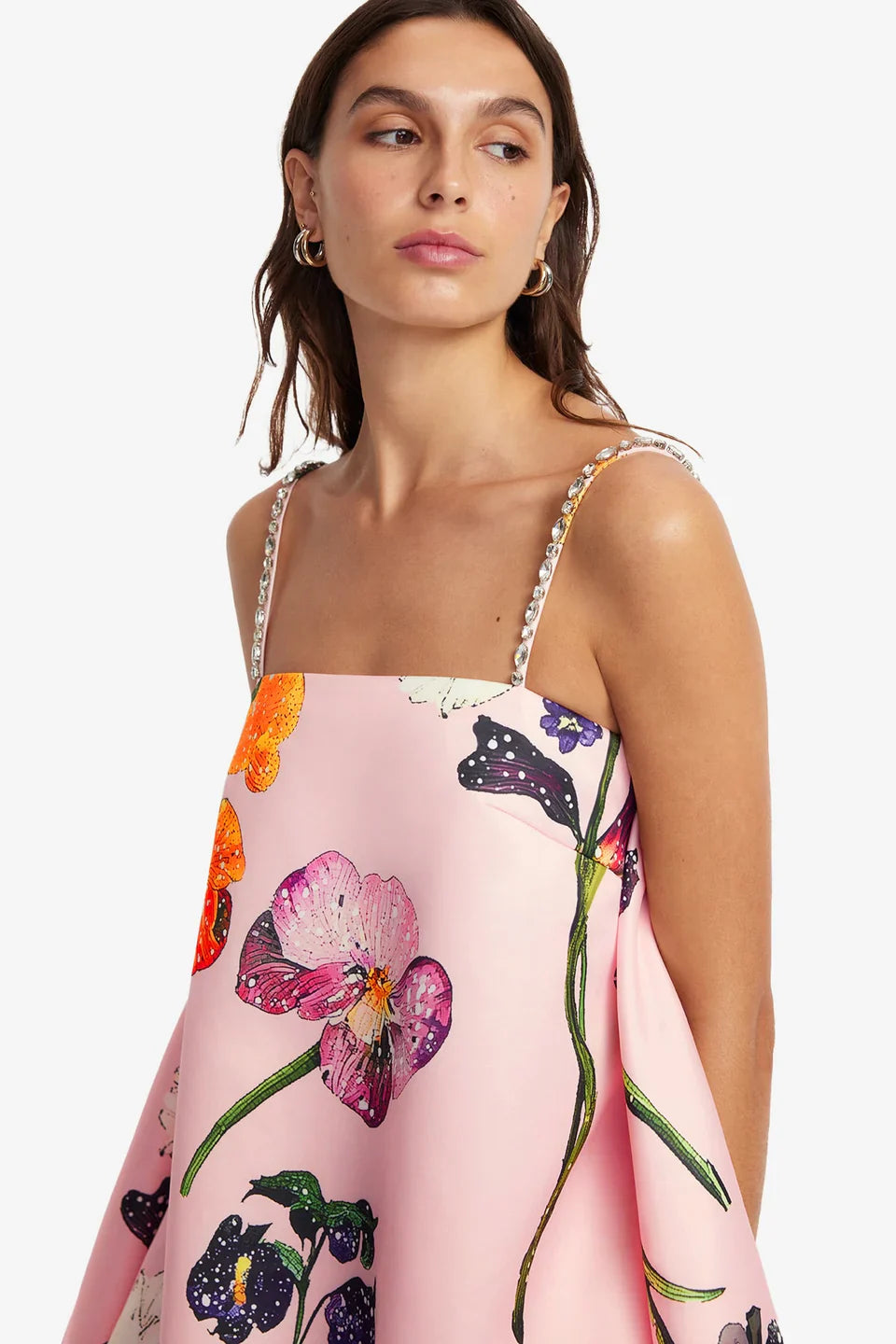 Rosy Bloom Puff Mini Dress