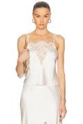 Ivory Lace Whisper Satin Top